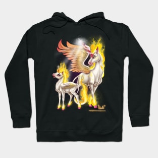 Fire Unicorn Mare and Foal Hoodie